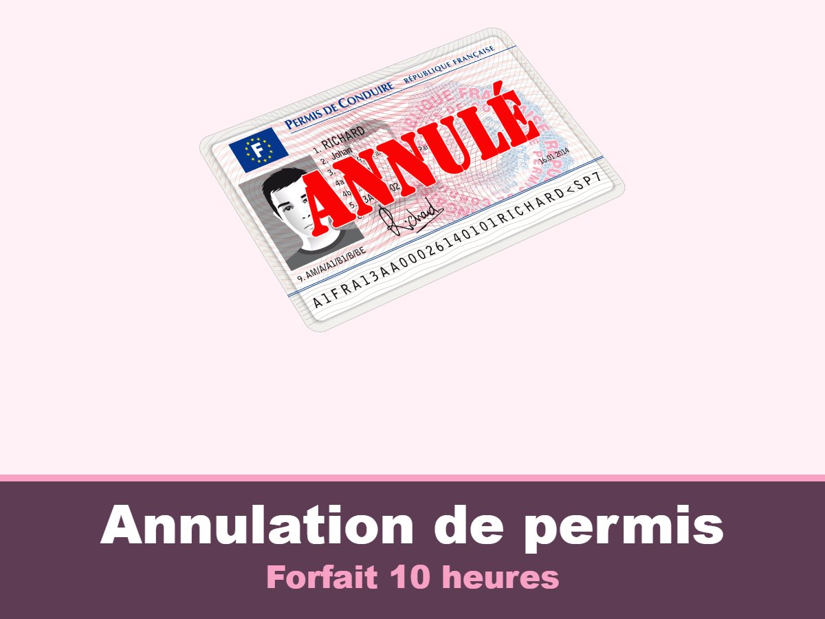Annulation de permis – Forfait 10 heures