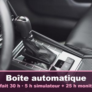 Boîte automatique – Forfait 30 h · 5 h simulateur + 25 h moniteur